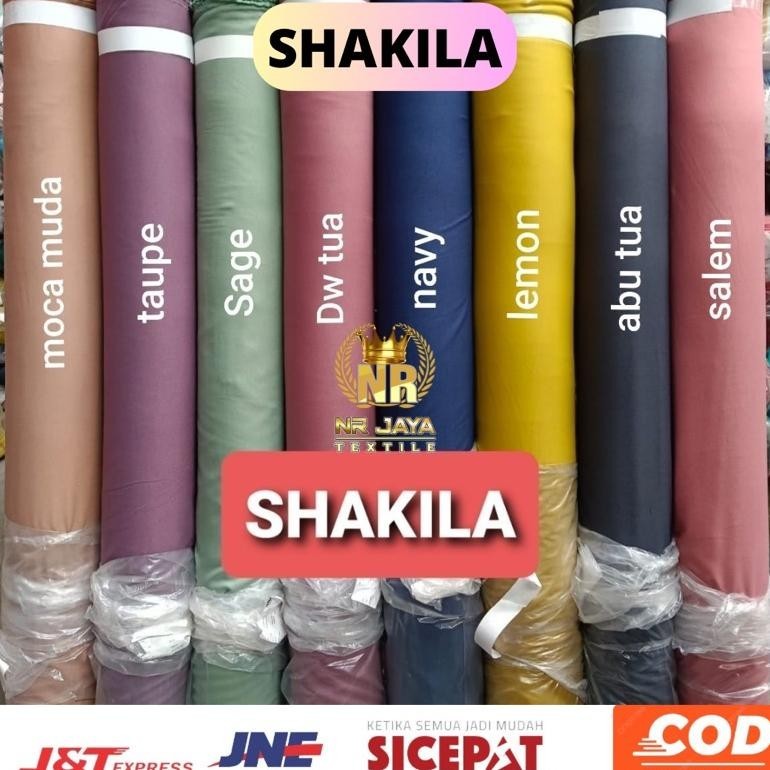 Terlaris Kain Shakila Polos Premium Meteran Qc Pass