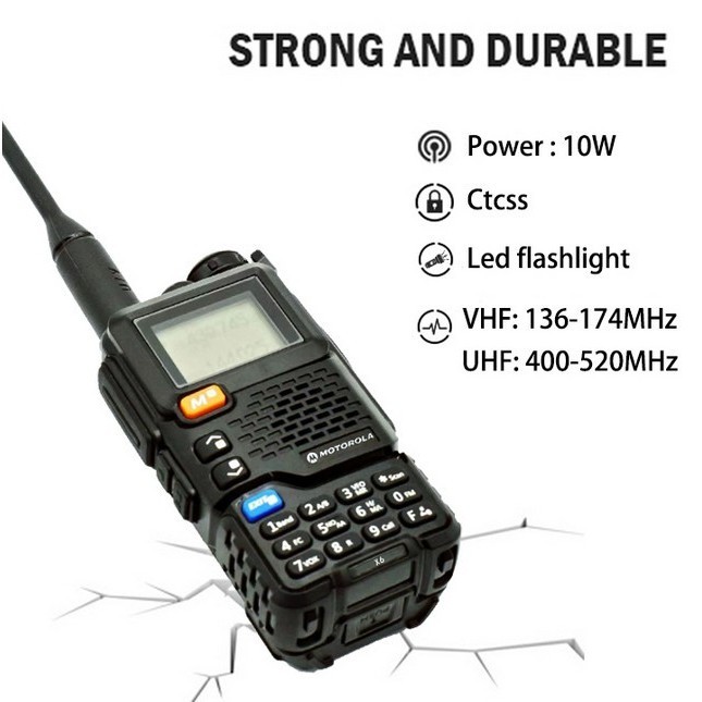 Paket 2 Unit Radio Handy Talky Motorola X6 10 Watt HT Jarak Jauh -14A