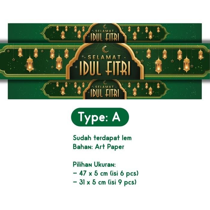 

Paper Belt Lebaran Idul Fitri Pita Hampers Parsel Hiasan Toples Box 092