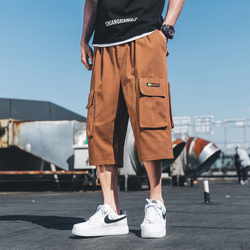 Celana Kasual Pria, Celana Kasual Ramping Longgar Gaya Korea, Celana Potong Pria