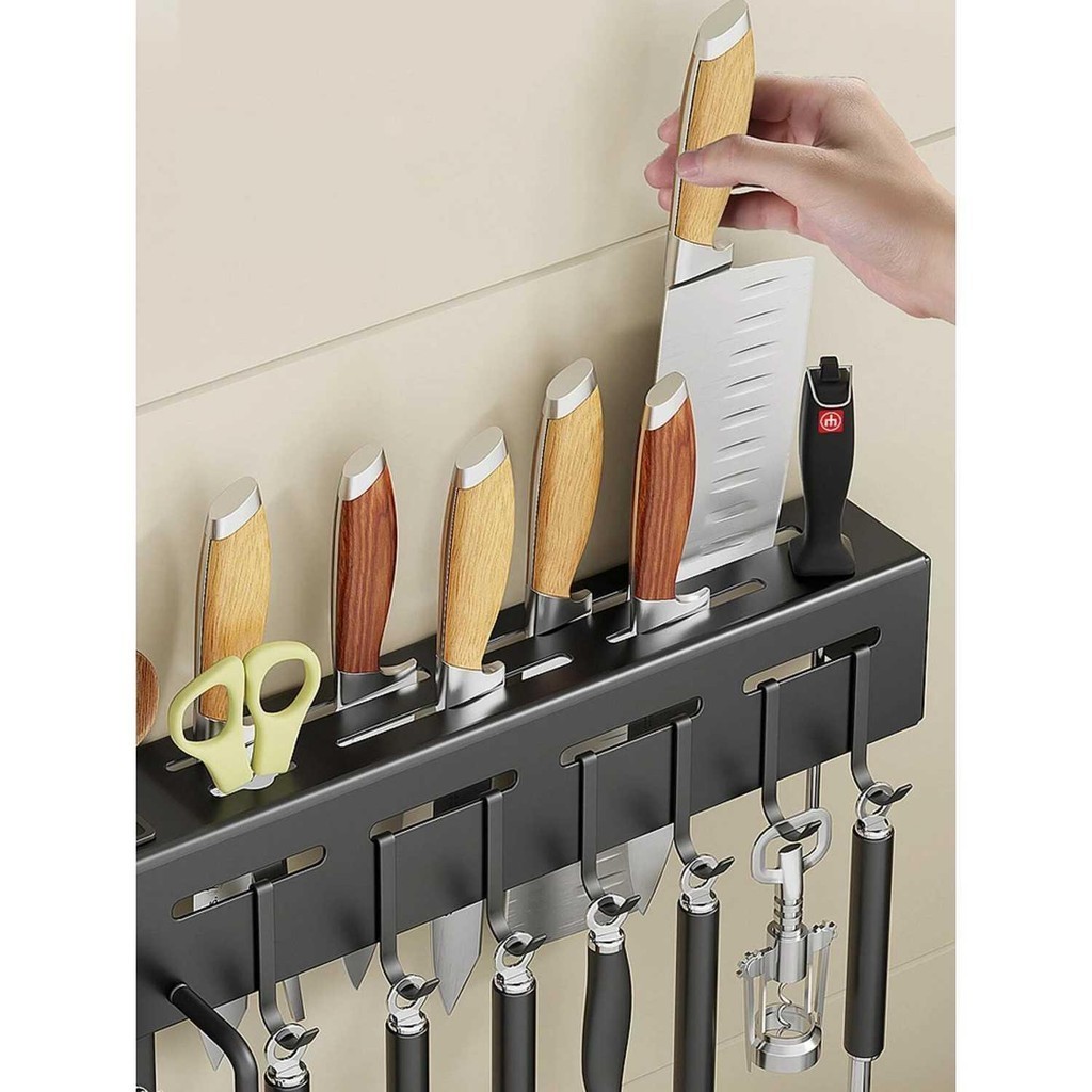 KMMOUN Rak Gantungan Kitchen Utensil Peralatan Alat Masak Dapur 59.5cm MT30 Tatakan Makan Rak Bawah 