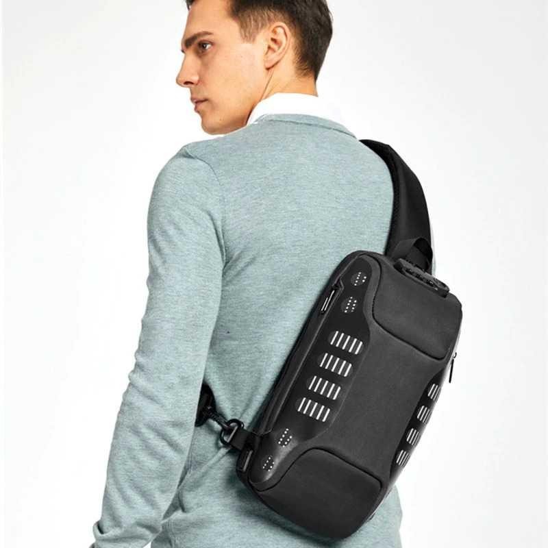 OZUKO Tas Selempang Sling Bag Coded Lock with USB Charger Port 9339 TK