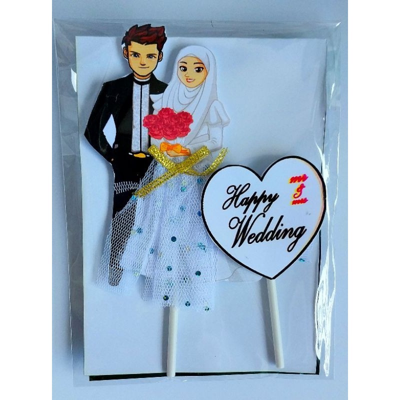 hiasan kue pengantin/dekorasi cake/topper styrofoam/wedding tusuk stik