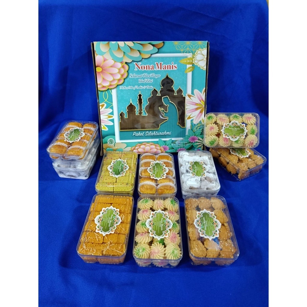 

MJS Rmdodo - Kue Kering Lebaran Nona Manis Silahturahmi Halal / Hampers Kue Lebaran Paket 6 Toples