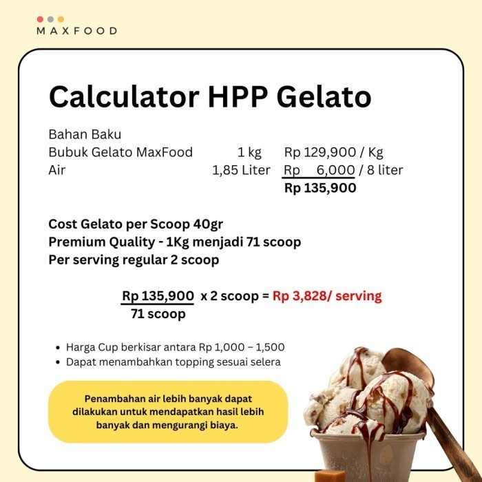 

MAXFOOD Gelato Powder Strawberry / Bubuk Gelato Rasa Stroberi 1 KG