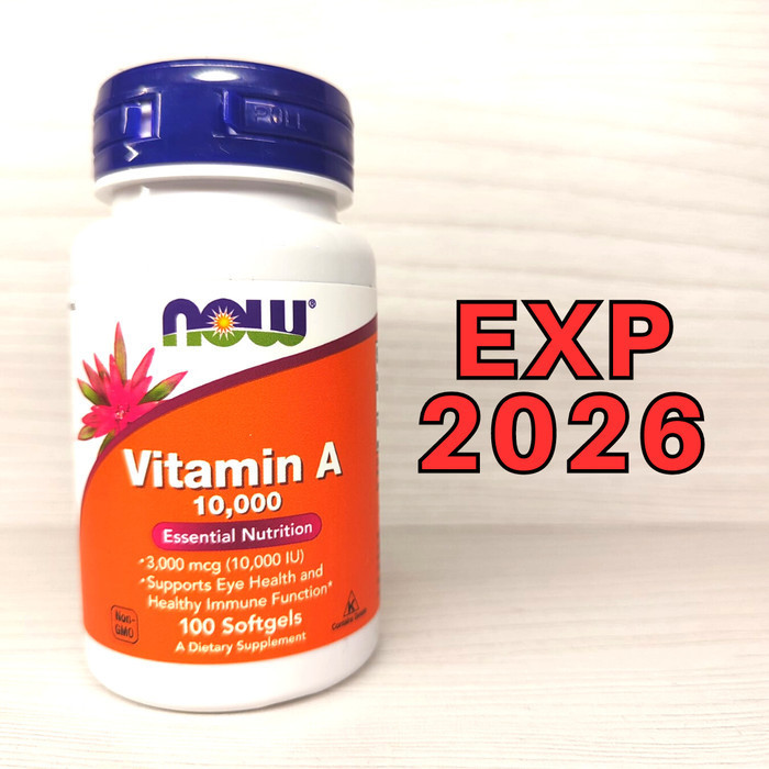 Now Foods Vitamin A 10,000 Iu 100 Softgels Vit A 10.000 Iu