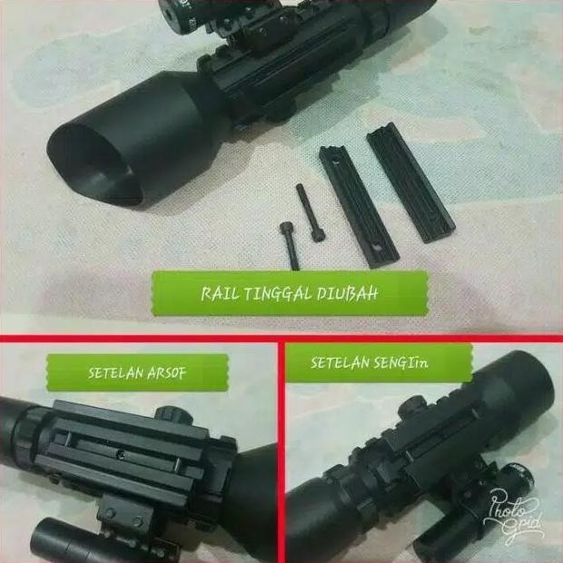 Teleskop Laser M9 Ls-10X42 E / Telecope M9 Laser Merah / Riflescope M9