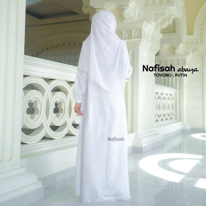 gamis putih wanita bahan toyobo original / gamis umroh / nafisah abaya
