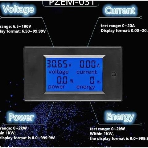 Dc Digital Watt Meter Pzem-031 Dc6.5-100V 20A Peace Fair Pzem 031 Kwh |Diskon Murah