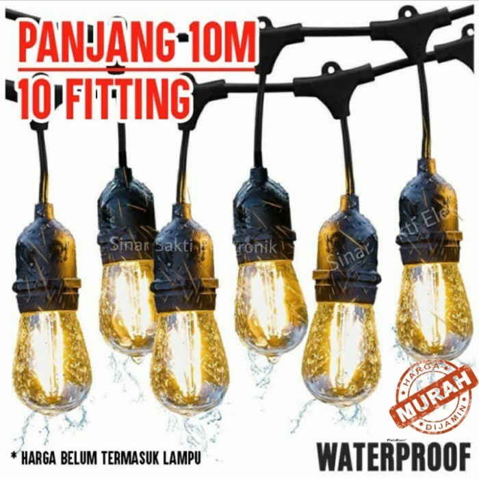 ~~~~~] Kabel fitting lampu cafe gantung outdoor taman hias 10m 10 meter
