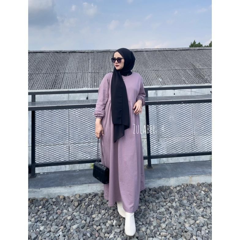 Bisa Cod Nuwa Midi Dress Katun Combed Busui Dan Non Busui Promo