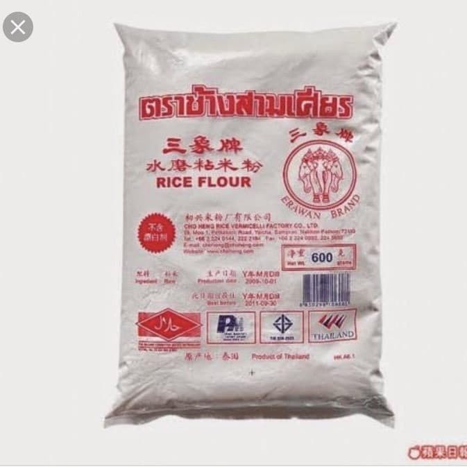 

Tepung Beras Erawan Thailand 600 Gr X 20 Bks Grab / Gojek Only