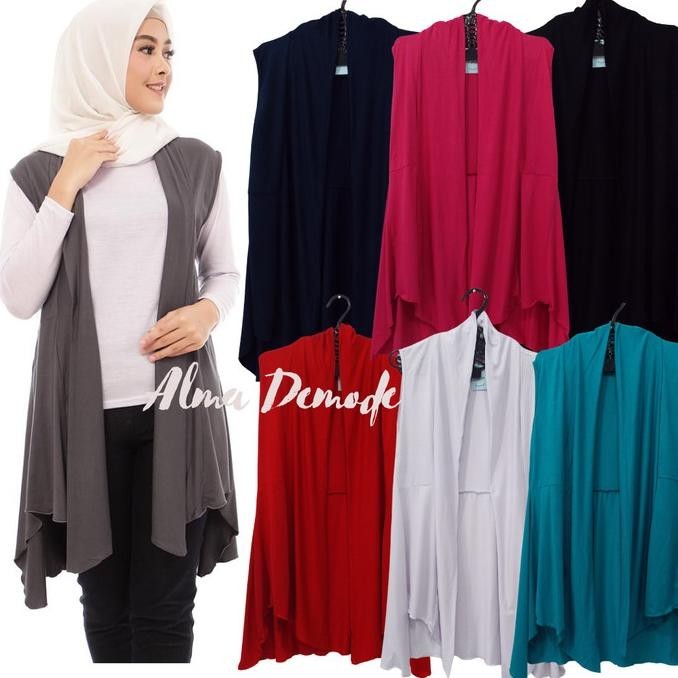 Surprise Rompi Cardigan Wanita Saskia, Kardigan Tanpa Lengan, Outer Muslimah New 2024