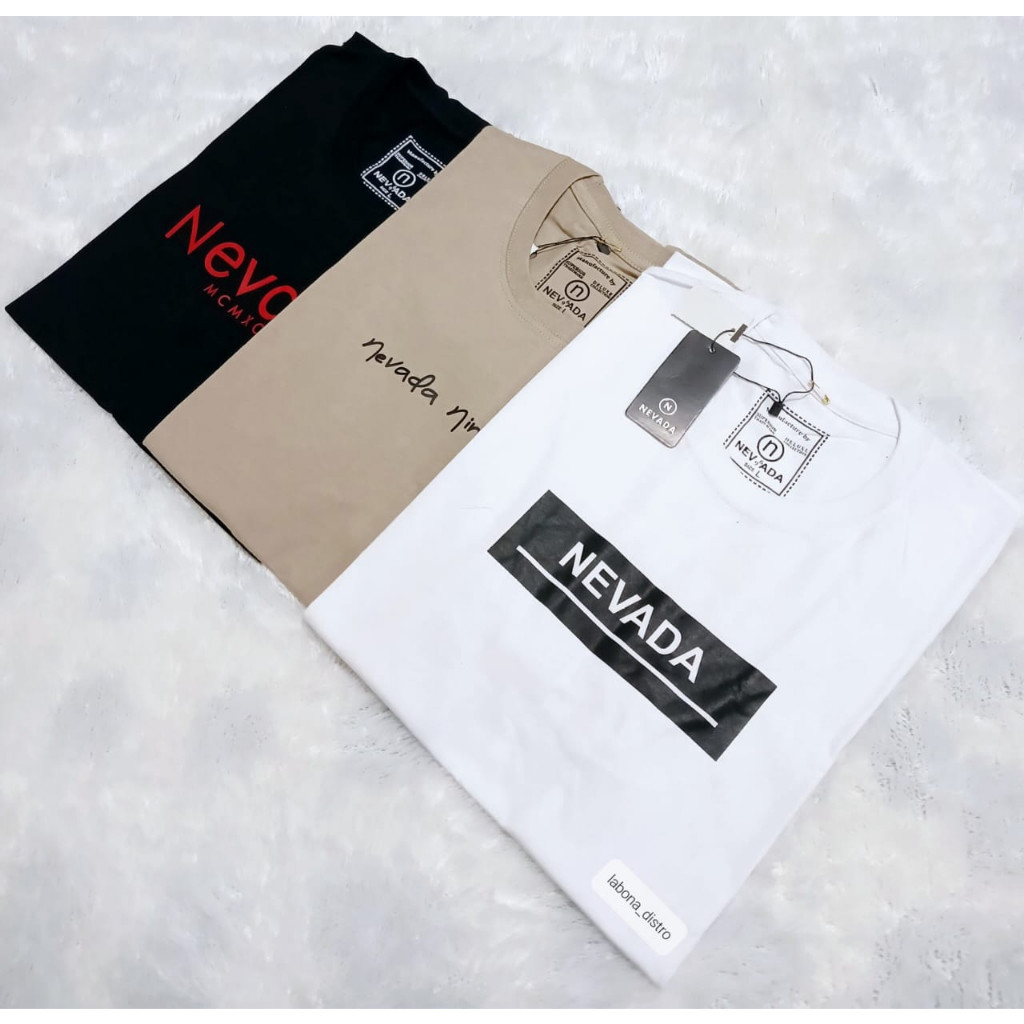 YSZ 3PCS KAOS NEVADA FULL KATUN M.L.XL.XXL \ KAOS DISTRO PRIA\ KAOS NEVADA\KAOS JUMBO\ KAOS WANITA