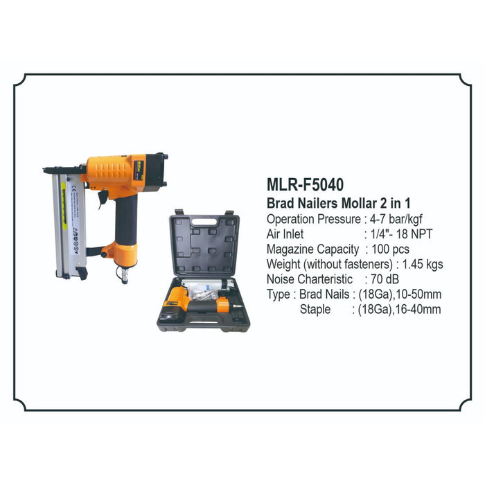 

TERBARU - Mollar F5040 Staples gun - Paku tembak - Air Nailer 2 in 1 - F50 dan 4