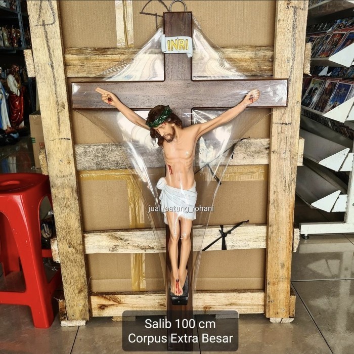 TERBARU - Salib Dinding Yesus 100 cm Corpus Besar