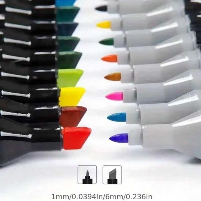 

Spidol Warna Gambar Dua Sisi Fine Art Brush Marker Set 120 Warna |Murah