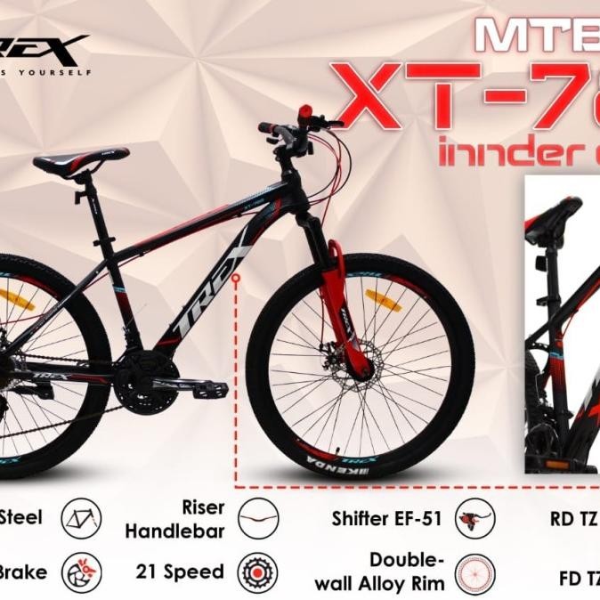 New Sepeda Gunung Mtb 26 Trex Xt 780 21Speed Limited Edition