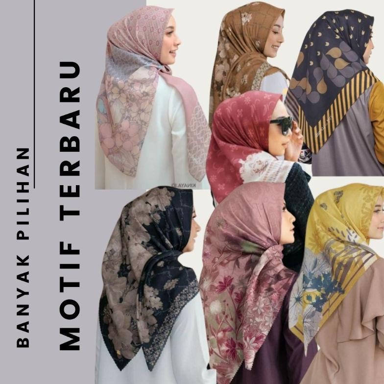 Flash Sale Hijab Voal Denay Segi Empat Motip Lasercut Printing Premium / Hijab Voal Motif Jaminan Original