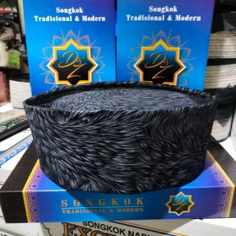 READY STOCK  PECI HITAM SONGKOK MOTIF BULU MACAN KOPIAH PRIA MODEL TETBARU KOPEAH KEREN KOPYAH SANTR