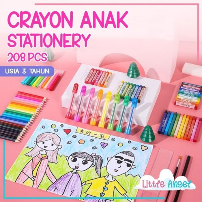 

Crayon Anak Set 208 Koper Alat Menggambar Mewarnai Mainan Edukasi Bayi