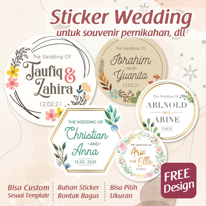 

+%+%+%] [Isi 45-150pcs]Sticker Wedding/ Sticker Nikah/ Sticker Souvenir
