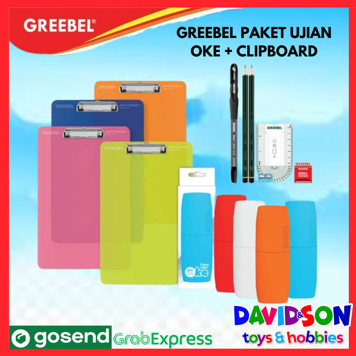 

Greebel Paket Alat Tulis Ujian Oke + F4 Clipboard / Papan Jalan