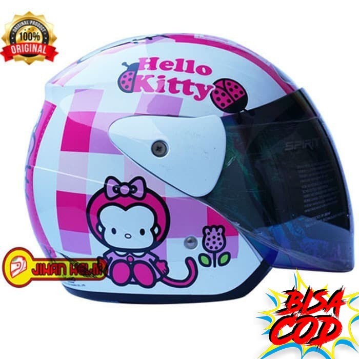 TERBARU helm / helm gm / helm wanita gm evolution hello kity white