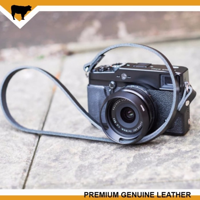 

Strap Kamera Dari Kulit Asli Lanyard Camera Genuine Leather Black