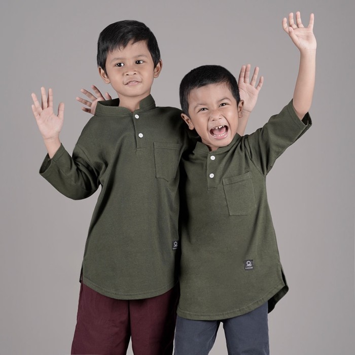 promo Koko Anak 4 sd 14 Tanggung/Kaos Kurta 3/4 Baju Muslim Anak Khafid Kids