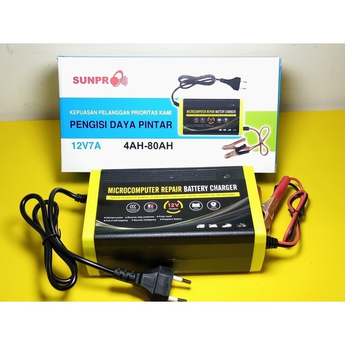 Adaptor Aki Sunpro 12V 7A / Battery Charger High Quality 4AH-80Ah