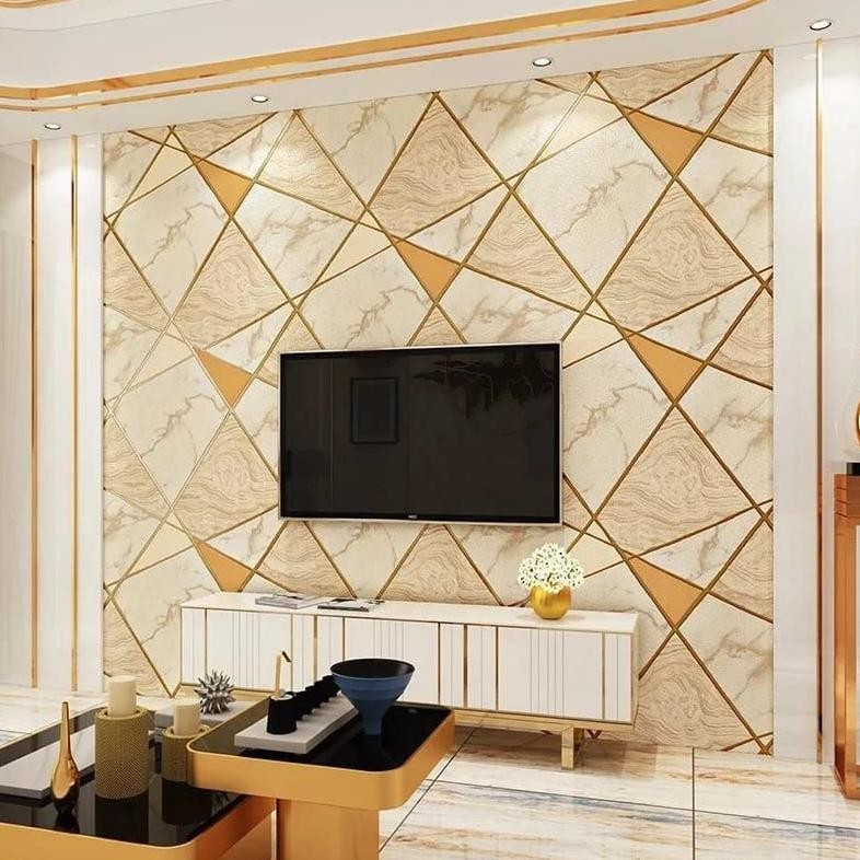 "Bonus Belanja" Wallpaper Dinding Ruang Tamu 3D Minimalis Wallpaper Dinding Kamar Tidur Motif Keramik Aestetik ||