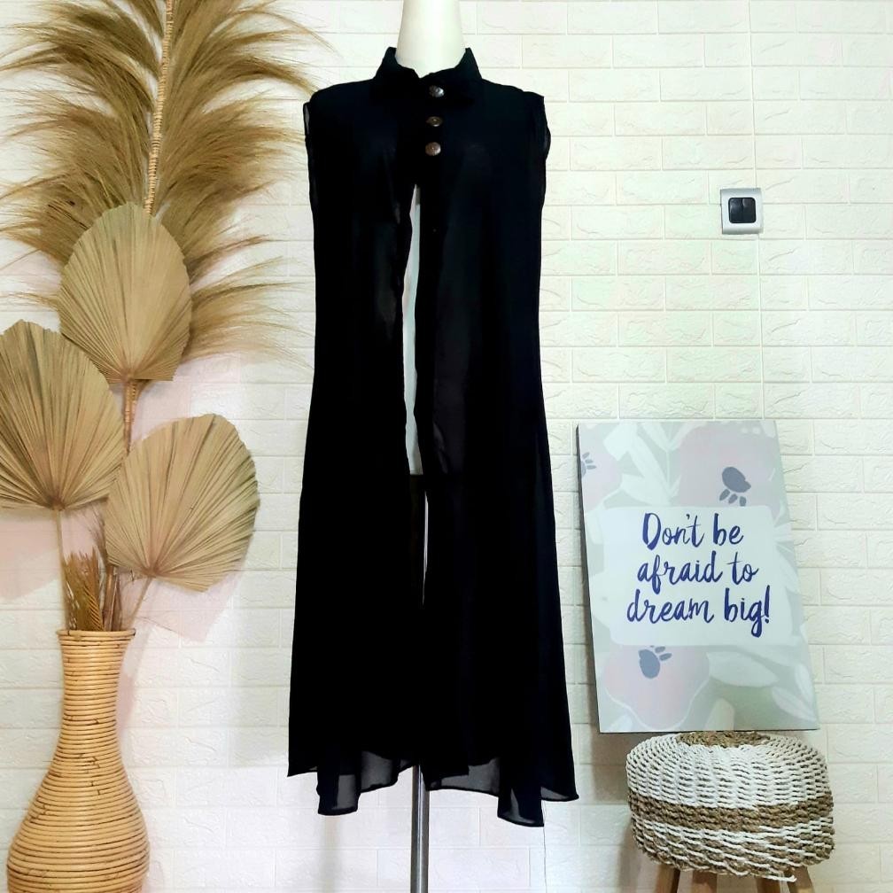 Termurah Outer Cardigan Ceruty Panjang Tanpa Lengan Outer Cardigan Ceruty Premium Grosir Promo