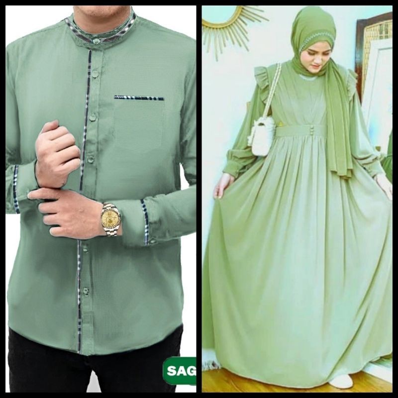 BOSQ COUPLE / GAMIS DRESS BAJU KEMEJA KOKO KURTA LEBARAN COUPLE PASANGAN AYAH IBU SUAMI ISTRI JUMBO 