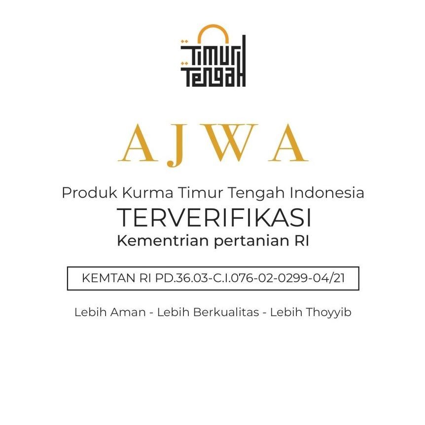

Timur Tengah Kurma Ajwa 250 G Premium Original High Quality Terlaris