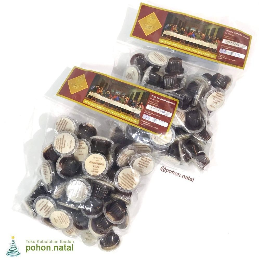 

Paket Perjamuan Kudus Ros Gung Cup Dengan Hosti Ayat Kecil 50 Pcs Sacramental Drink New