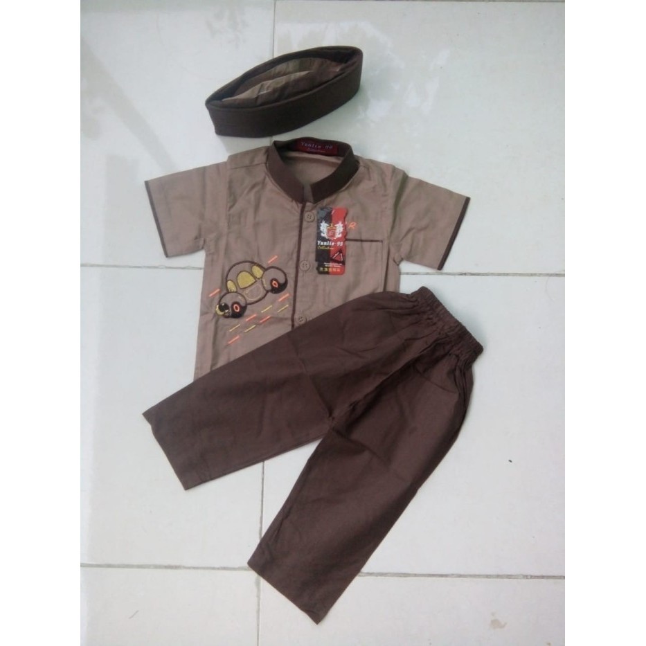 promo Baju Muslim Baju Koko Tangan Pendek Anak Bayi 6 12 Bulan