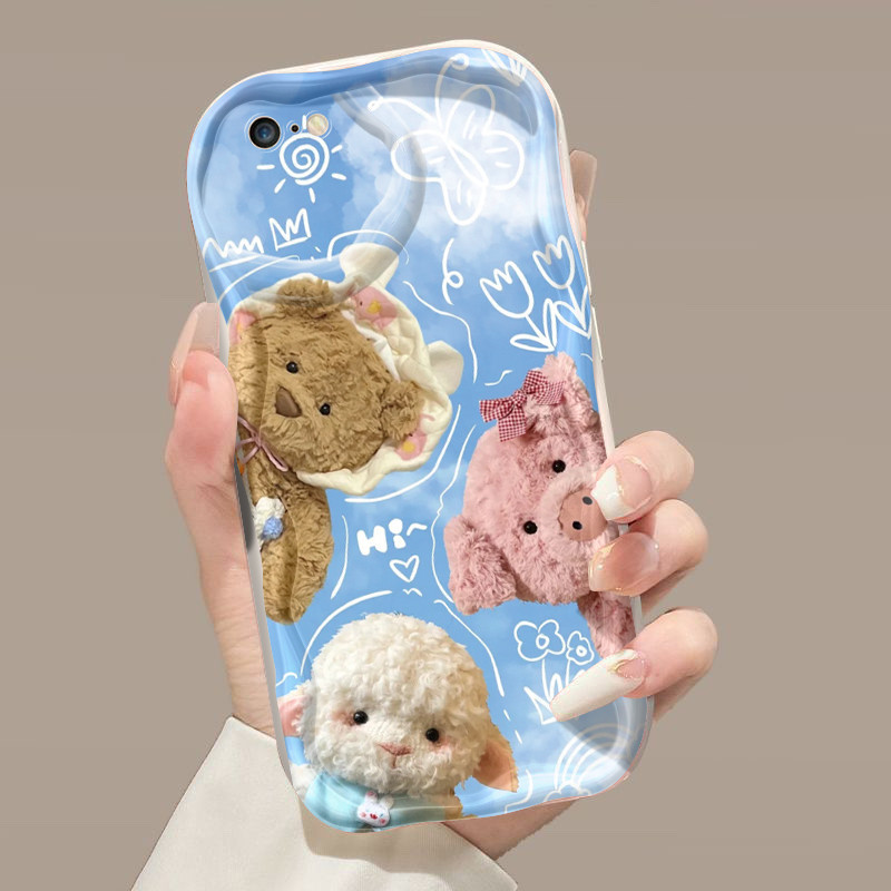 Casing Hp iPhone 6 Plus 6s Plus 7 Plus 8 Plus SE 2020 Case Casing Lucu Boneka mewah pola Softcase ba