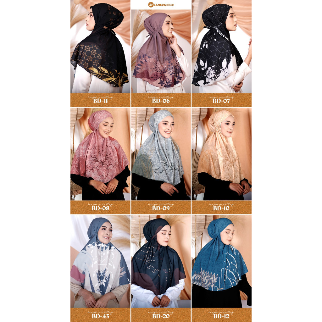 NEW PREMIUM DAILY HIJAB GRADE B Bergo Zaneva Hijab