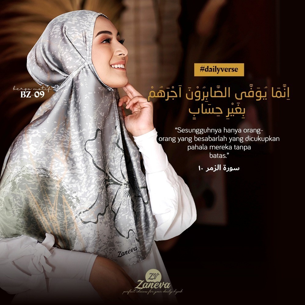 NEW PREMIUM DAILY HIJAB BERGO MOTIF BY ZANEVA HIJAB