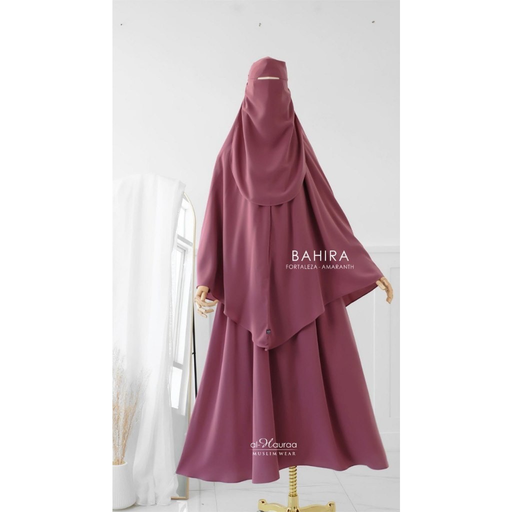 NEW PREMIUM DAILY HIJAB BERGO NONPET BAHAN FORTALEZA MODEL LANCIP WARNA AMARANTH ALHAURAA OFFICIAL