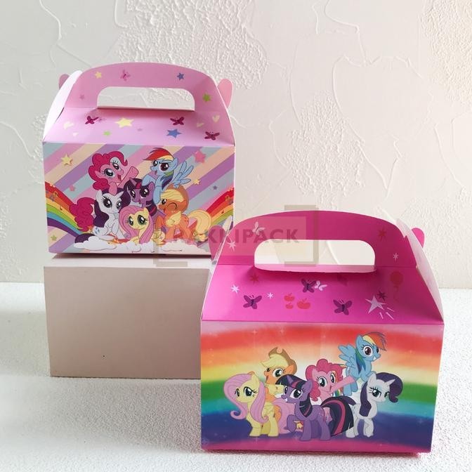 

Ready oke] 6PCS gable box paper bag tas kertas goodie bag snack ultah anak pony