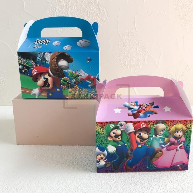 

>>>>>] 6PCS gable box paper bag tas kertas goodie bag snack ultah anak mario