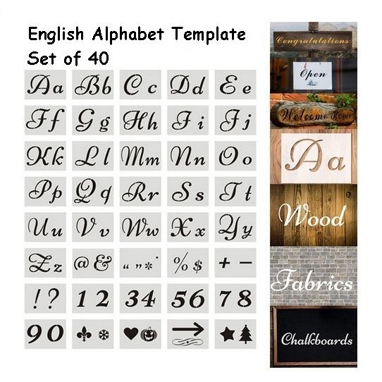 

Plastic Stencil - English Alphabet Template Set Of 40