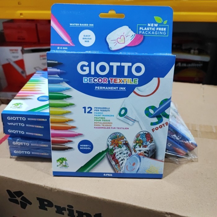 

Spidol Permanen Khusus Kain Giotto 12 Warna / Decor Textile Spidol