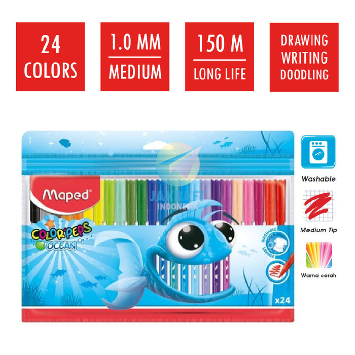 

Spidol Bisa Dicuci Set 24 Warna Maped Ocean Erasable Washable Marker