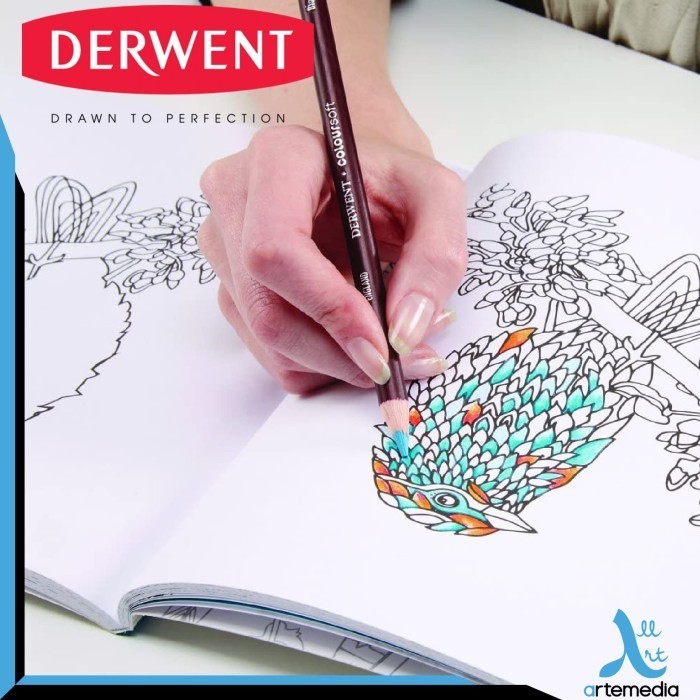 

Derwent Colouring Book + 10 Coloursoft - Paket Mewarnai - Sil Warna