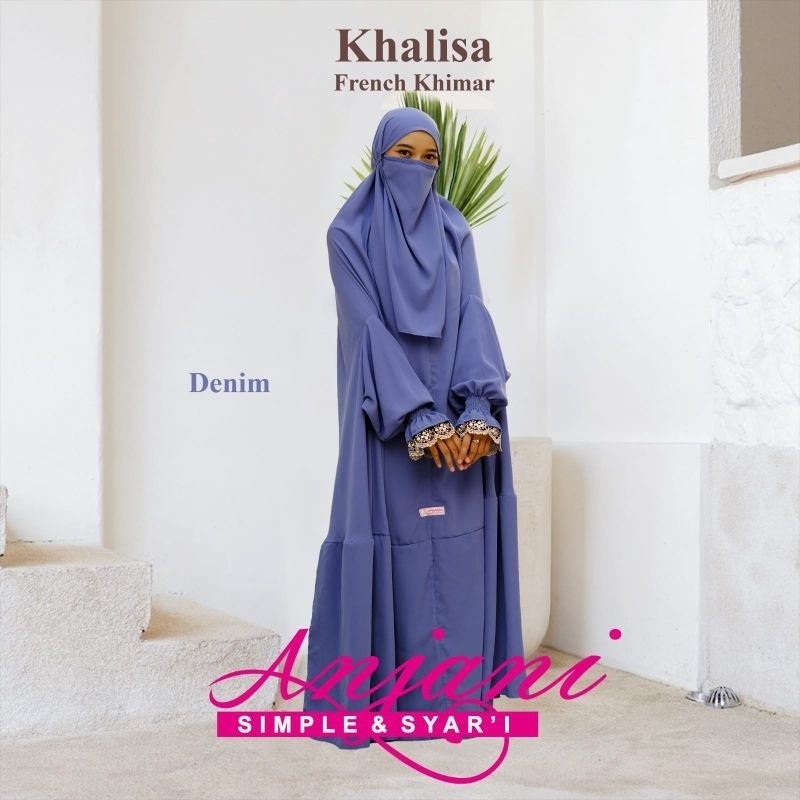 NEW PREMIUM DAILY HIJAB Long Khimar Overhead Khalisa Khimar Lengan Renda Free Cadar Tali by Anjani