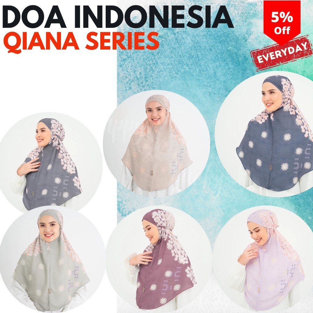 NEW PREMIUM DAILY HIJAB Promo DOA Khimar/Bergo (Jilbab/Hijab Instan) - Baiti Qiana Series - BUKAN