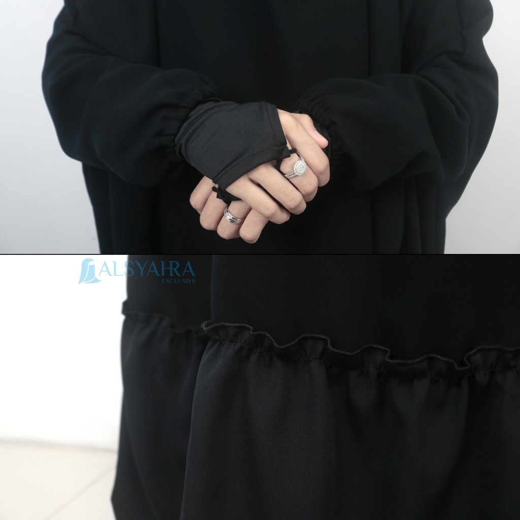 NEW PREMIUM DAILY HIJAB French Khimar Syari Zahira Haramain Jetblack Alsyahra Exclusive